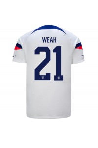 forente stater Timothy Weah #21 Fotballdrakt Hjemme Klær VM 2022 Korte ermer